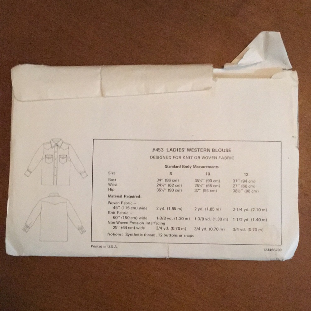💥3/20💥Kwik Sew Pattern Laddies’ Western Blouse #453 - Picture 3 of 5